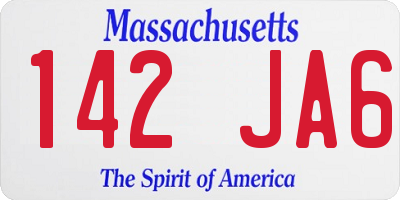 MA license plate 142JA6