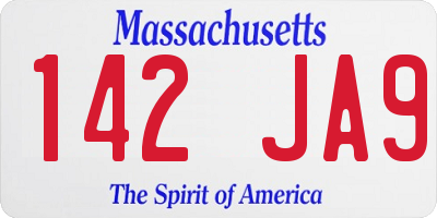 MA license plate 142JA9