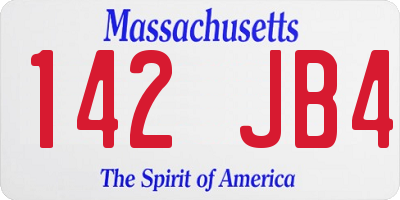MA license plate 142JB4