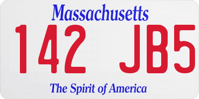 MA license plate 142JB5