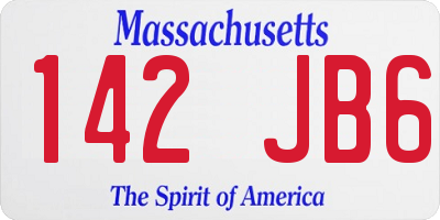 MA license plate 142JB6