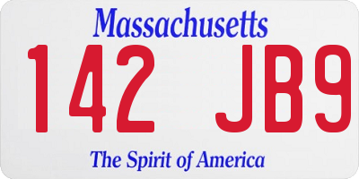 MA license plate 142JB9