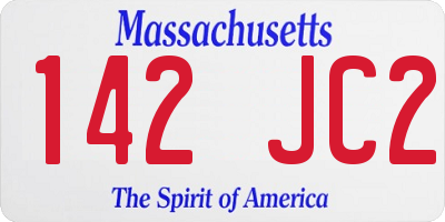 MA license plate 142JC2