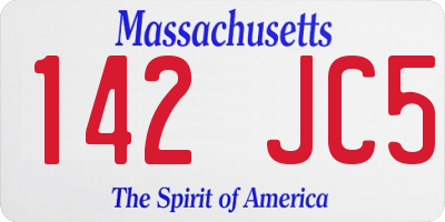 MA license plate 142JC5