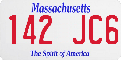 MA license plate 142JC6