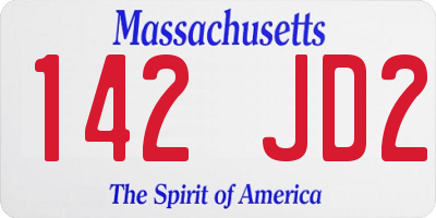 MA license plate 142JD2