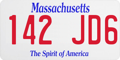 MA license plate 142JD6
