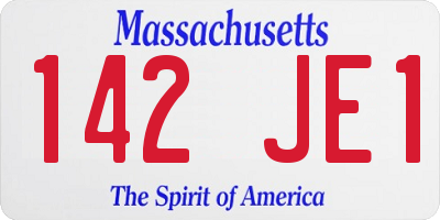MA license plate 142JE1
