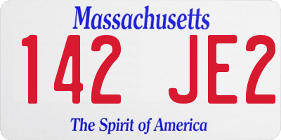 MA license plate 142JE2