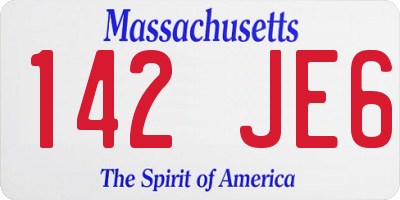 MA license plate 142JE6