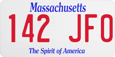 MA license plate 142JF0