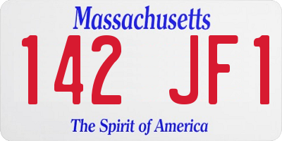 MA license plate 142JF1