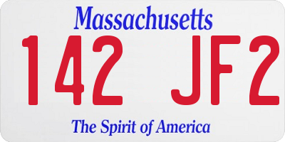 MA license plate 142JF2