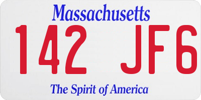 MA license plate 142JF6
