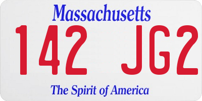MA license plate 142JG2