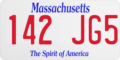 MA license plate 142JG5