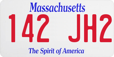 MA license plate 142JH2