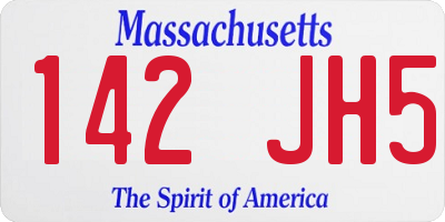 MA license plate 142JH5