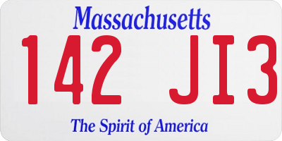 MA license plate 142JI3
