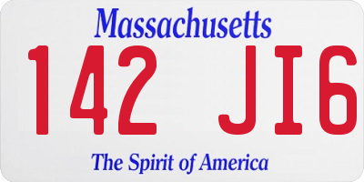 MA license plate 142JI6