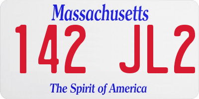 MA license plate 142JL2