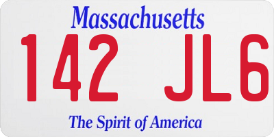 MA license plate 142JL6