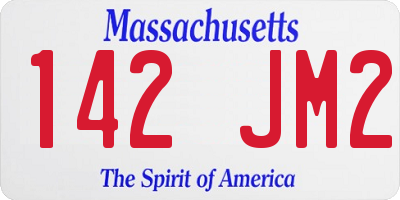 MA license plate 142JM2