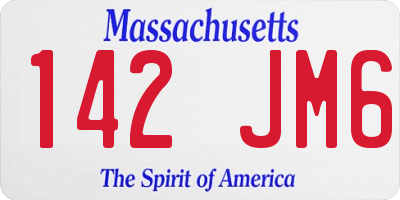 MA license plate 142JM6