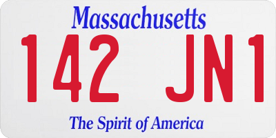 MA license plate 142JN1