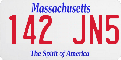 MA license plate 142JN5