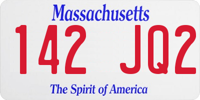 MA license plate 142JQ2