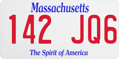 MA license plate 142JQ6
