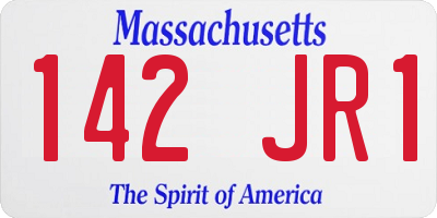 MA license plate 142JR1
