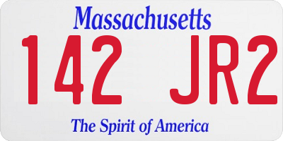 MA license plate 142JR2