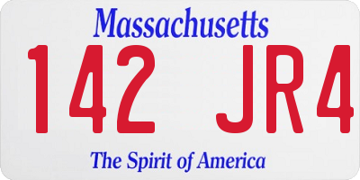 MA license plate 142JR4