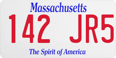 MA license plate 142JR5
