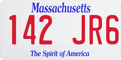 MA license plate 142JR6