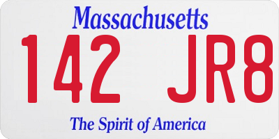 MA license plate 142JR8