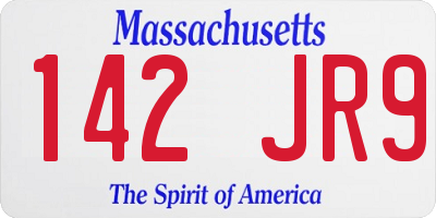 MA license plate 142JR9