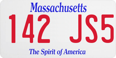 MA license plate 142JS5