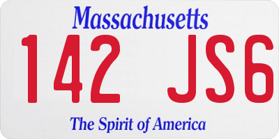 MA license plate 142JS6