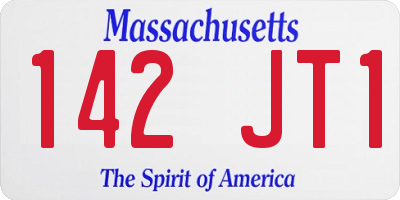 MA license plate 142JT1