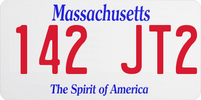 MA license plate 142JT2