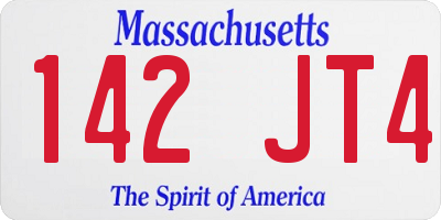 MA license plate 142JT4