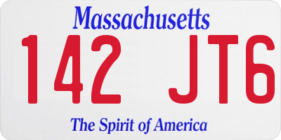 MA license plate 142JT6