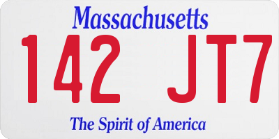 MA license plate 142JT7
