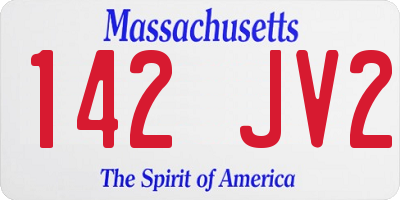 MA license plate 142JV2