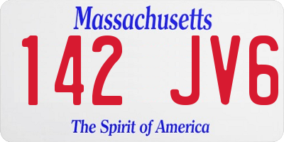 MA license plate 142JV6