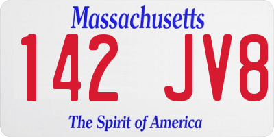 MA license plate 142JV8