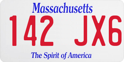 MA license plate 142JX6